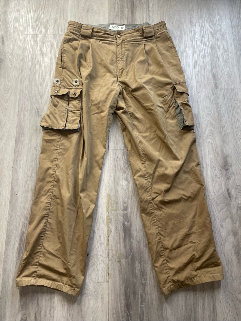 Orvis Tan Cargo Pants with Multiple Pockets